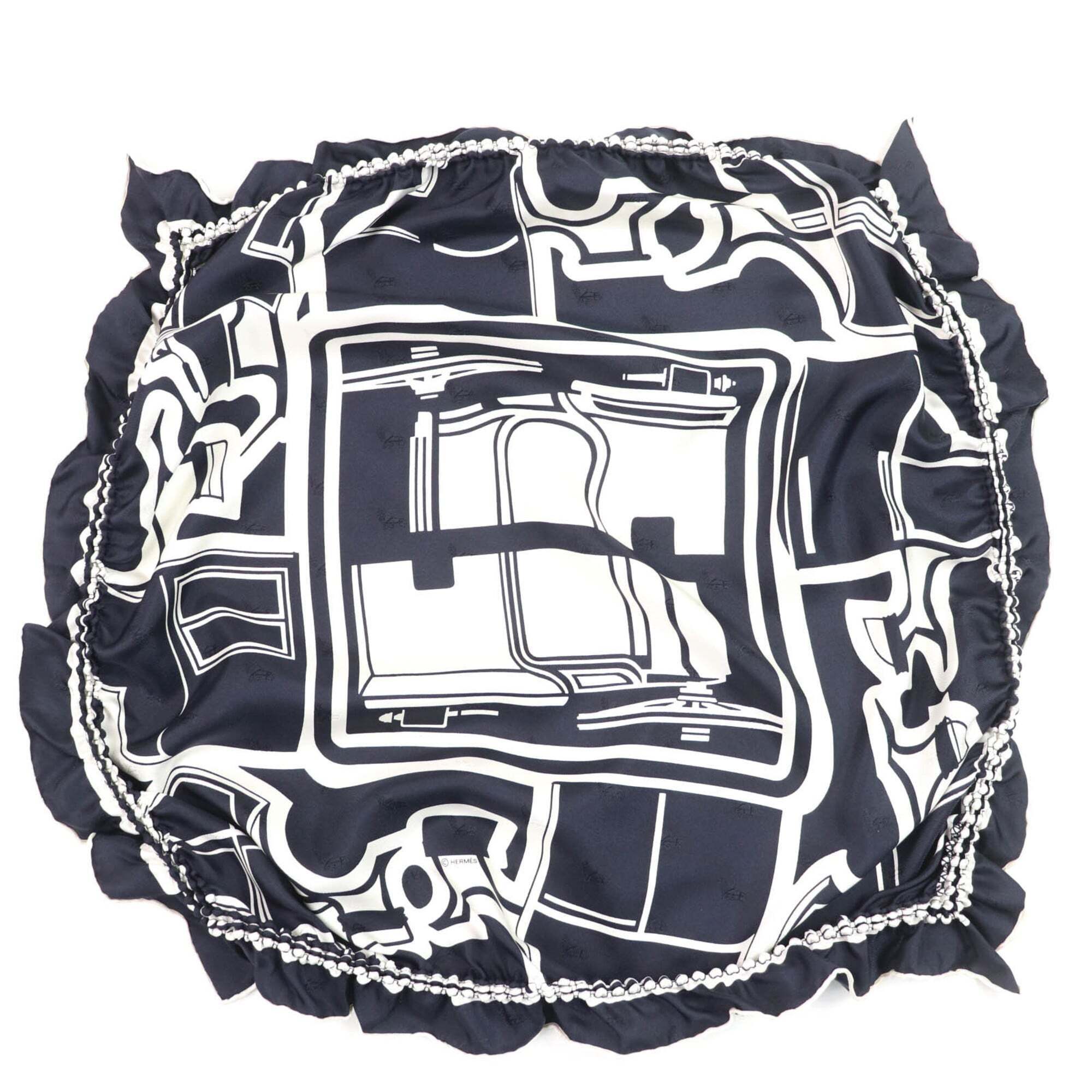 Hermes Authentic Blue Silk Scarf